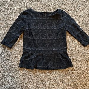 Ann Taylor Black 3/4 sleeved blouse in size medium. New without tags.